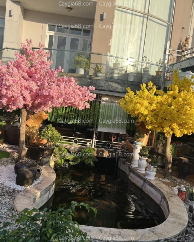 Cây giả trang trí hồ cá