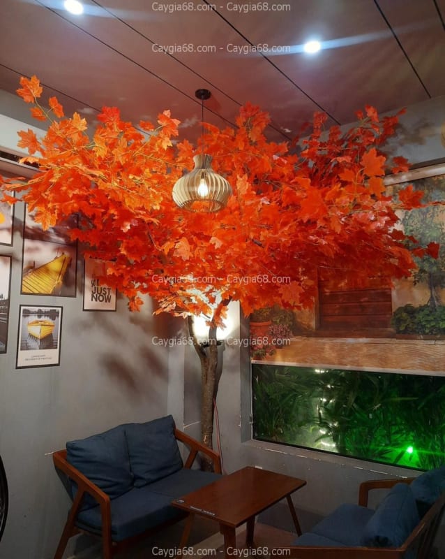Cây phong giả decor quán cafe